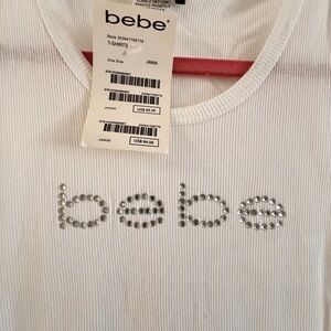 Vintage Bebe white tank top junior size large